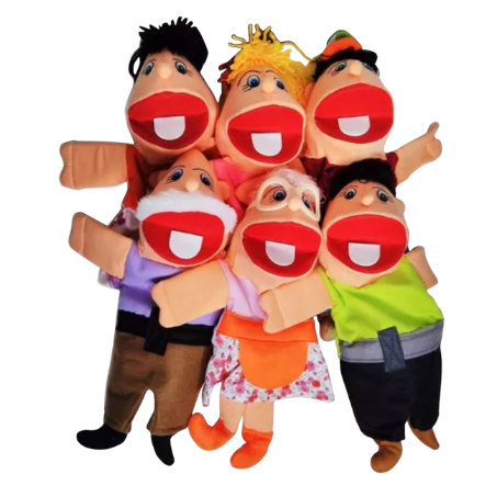 Kit de Fantoches — Família Branca e Família Negra